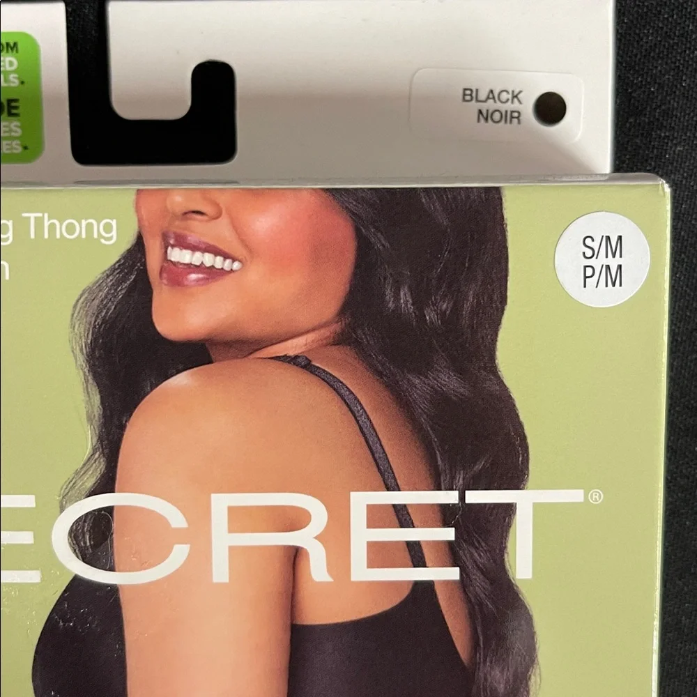 SECRET Black Seamless Shaping Thong S/M NWT